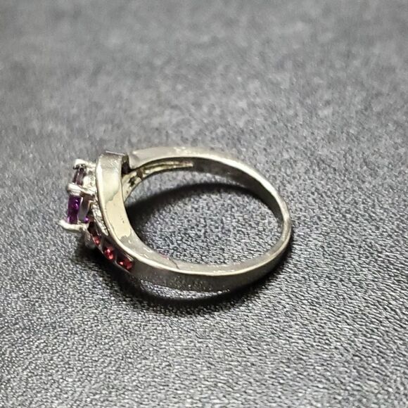 **Final Sale** Silver plated purple stone ring - Picture 4 of 8